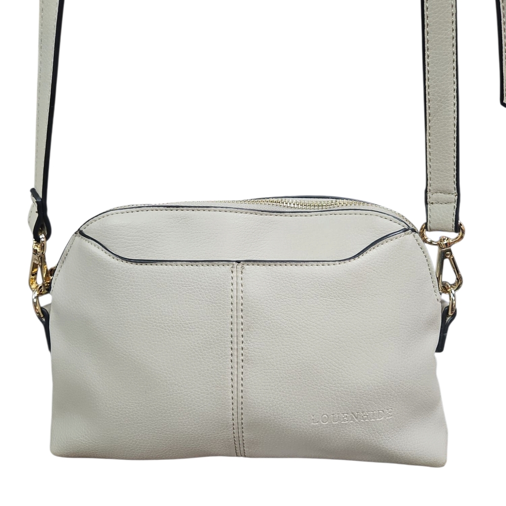 Louenhide Cream Minimalist Crossbody Bag with Gold Hardware